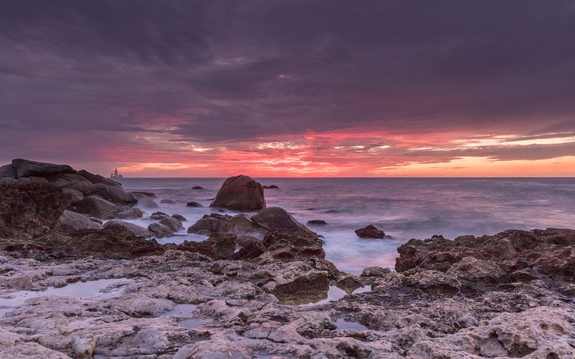 Purple Sunset Skies in Aruba von Meliza  Lopez
