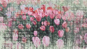 Compositie van abstracte tulpen