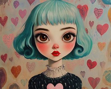 Hartjes Meisje | Meisje met Hart van Blikvanger Schilderijen