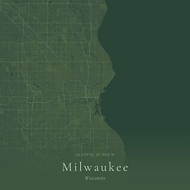 Vintage map of Milwaukee, United States by Prints of Place