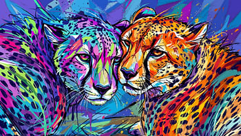 Farbgewaltiges Popart Bild