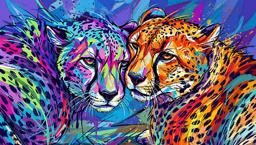 A vibrantly coloured Pop Art painting