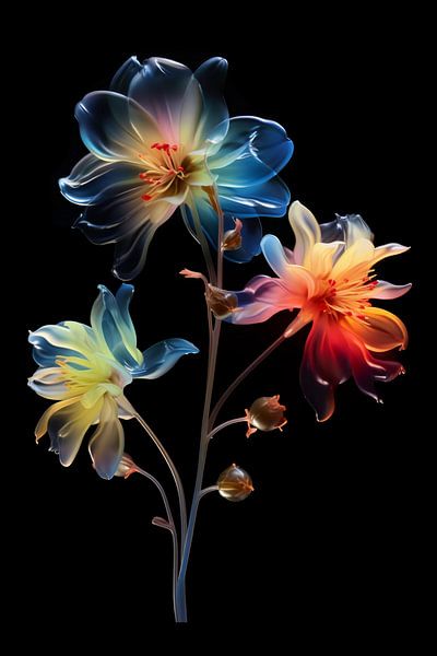 Colorful modern flowers by haroulita