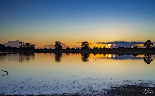 coucher de soleil sur le lac