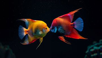 Tropical fish coming together panorama by TheXclusive Art