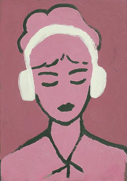 Portrait minimaliste en rose par Niklas Maximilian