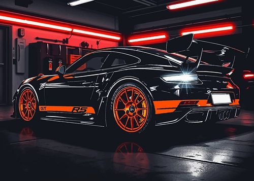 Porsche 911 GT3 RS Black Orange