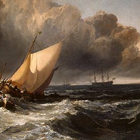 Bateaux hollandais dans une tempête (The Bridgewater Sea Painting) - William Turner sur Schilderijen Nu