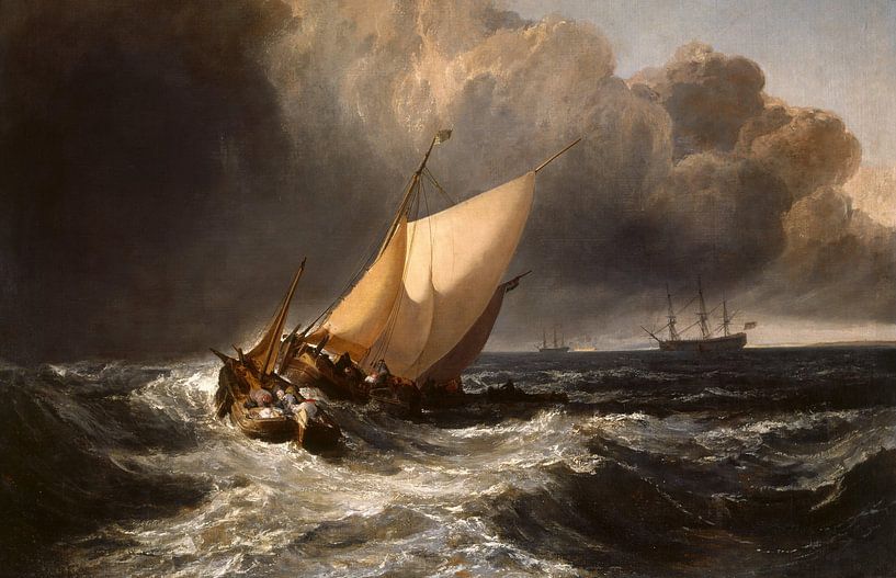 Dutch boats in a storm (The Bridgewater Sea Painting) - William Turner by Schilderijen Nu