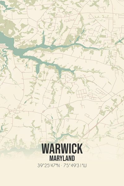 Vintage map of Warwick (Maryland), USA. by Prints of Place