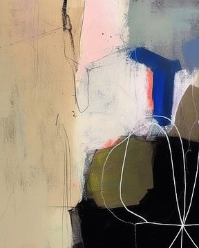 Modern abstract in vrolijke kleuren van Studio Allee