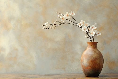 Japandi-Blüte in Erdtönen