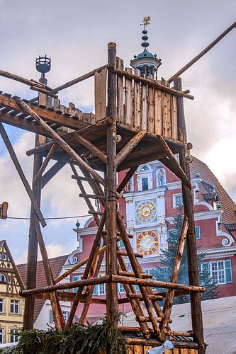 Marché de Noël médiéval avec vue sur l'ancien hôtel de ville - Esslingen am Neckar