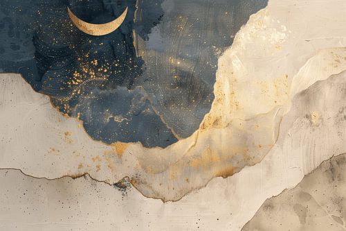 Moderne und abstrakte Landschaft im japanischen Stil von Japandi Art Studio