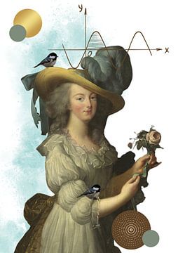 Marie Antoinette met vogeltjes van Postergirls