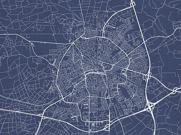 Kaart van Apeldoorn in Royaal Blauw van Map Art Studio