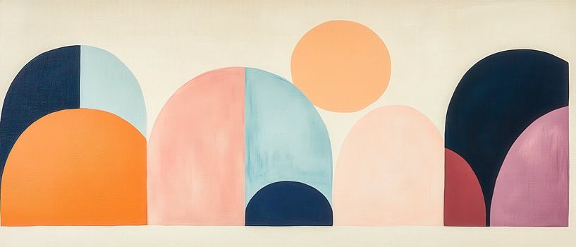 Abstracte kleurvormen en cirkels van Poster Art Shop