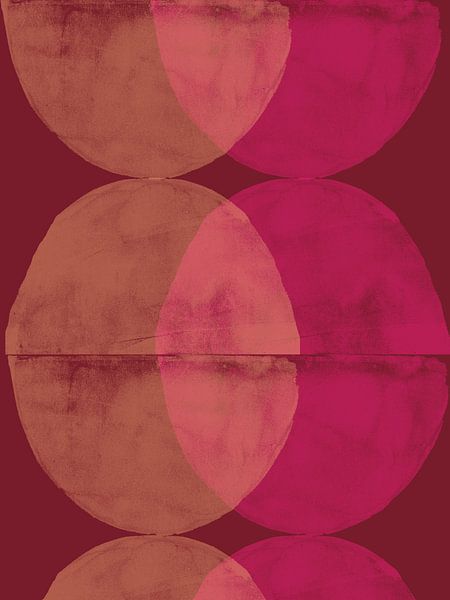 Ochre, fuchsia and merlot. Colorful abstract art. by Dina Dankers