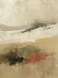 Modern en abstract landschap in aardetinten, Japandi stijl. van Japandi Art Studio