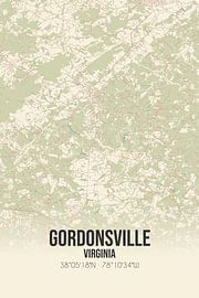 Carte ancienne de Gordonsville (Virginie), USA. sur Affiches de lieux
