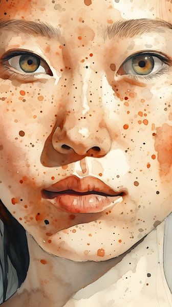 Portrait à l'aquarelle d'une belle femme asiatique par Felix Wiesner