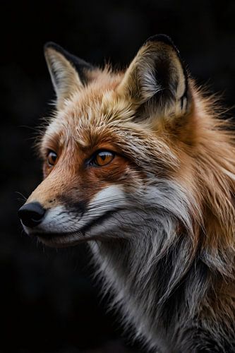 Gedetailleerde realistische close-up van een vos