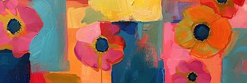 Modern Bloemen van Abstract Schilderij