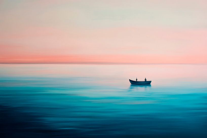 Ambiance tranquille sur une mer calme - aquarelle par Poster Art Shop