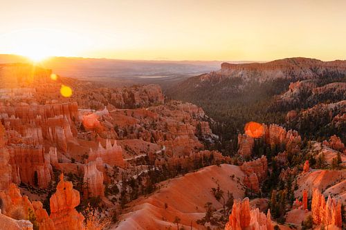 Bryce Amphitheater bij zonsopgang, Bryce Canyon, Utah, VS