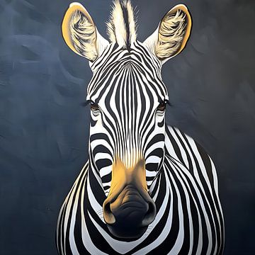Zebra portret van PixelPrestige