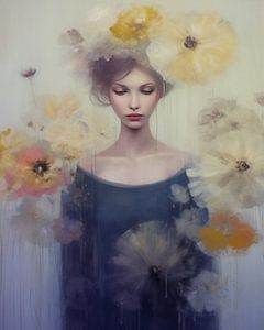 Portrait atmosphérique "Flower girl" sur Carla Van Iersel