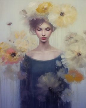 Sfeervol portret "Flower girl" van Carla Van Iersel
