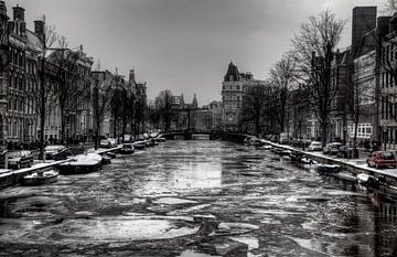 Frozen canals of Amsterdam