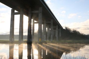 Hunte brug in de ochtend van Mattis Vollertsen