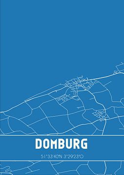 Blauwdruk | Landkaart | Domburg (Zeeland) van Rezona