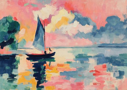 Zeilboot in een lentedroom