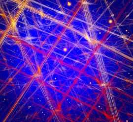 Orange , Blauer Farbenrausch