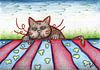 Kleurrijke kattentekening von Gabi Gaasenbeek Miniaturansicht