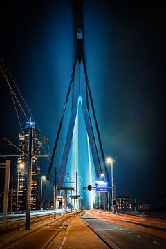 Erasmus bridge at night by Rene van Heerdt
