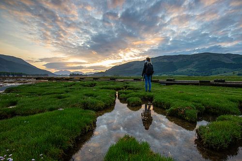 Zonsondergang Glencoe Vally Schotland Isle of Skye