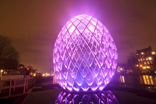 Light Festival in Amsterdam bij avond