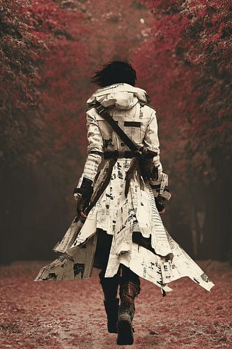 Wandelen in het rode bos