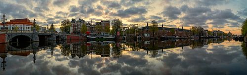 Uitzicht op de Amstel (oostkant) en de Walter Süskindbrug in Am
