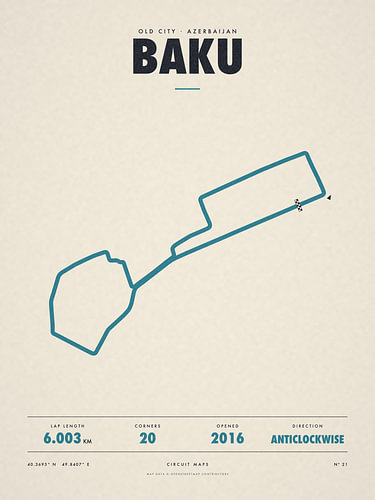 Circuit map Baku, Azerbaijan