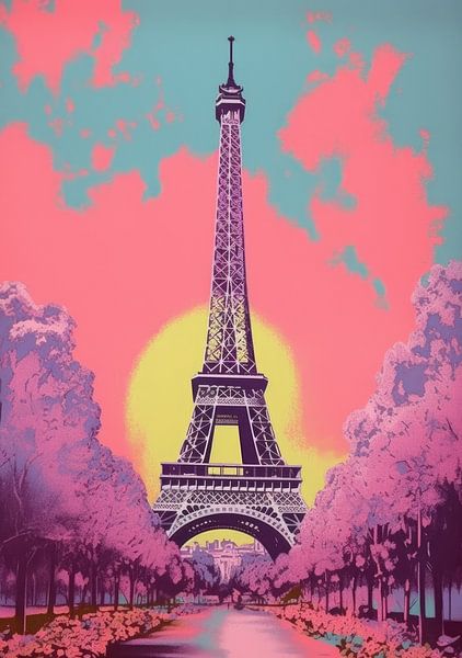 Paris Poster Pop Art by Niklas Maximilian on canvas, poster