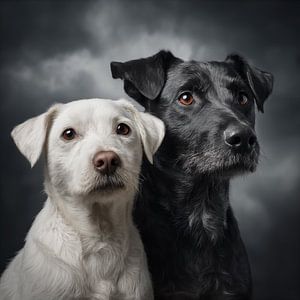 Porträt von zwei Hunden