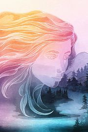 Dreamy female portrait with nature by Art & Soul Creations