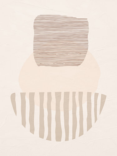 Abstract, organic-geometric modern art in earth tones