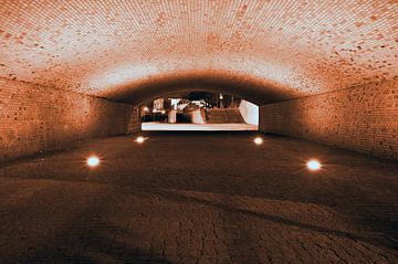 Tunnel on the banks of the Berlin Spree - Orange by Silva Wischeropp