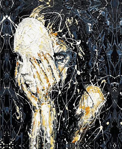 Emerging from Darkness – Splatter Portrait Study